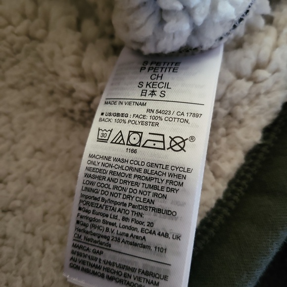 Gap fleece lined olive green cropped jacket - Picture 8 of 8